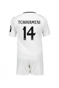 Real Madrid Aurelien Tchouameni #14 Babyklær Hjemme Fotballdrakt til barn 2024-25 Korte ermer (+ Korte bukser)